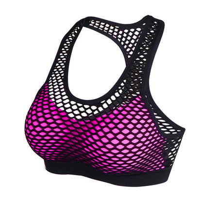 Mesh Hollow Out Breathable Yoga Bras Sports Bra Fitness Shockproof Running Vest Gym Push Up Bra Gym Tank Top