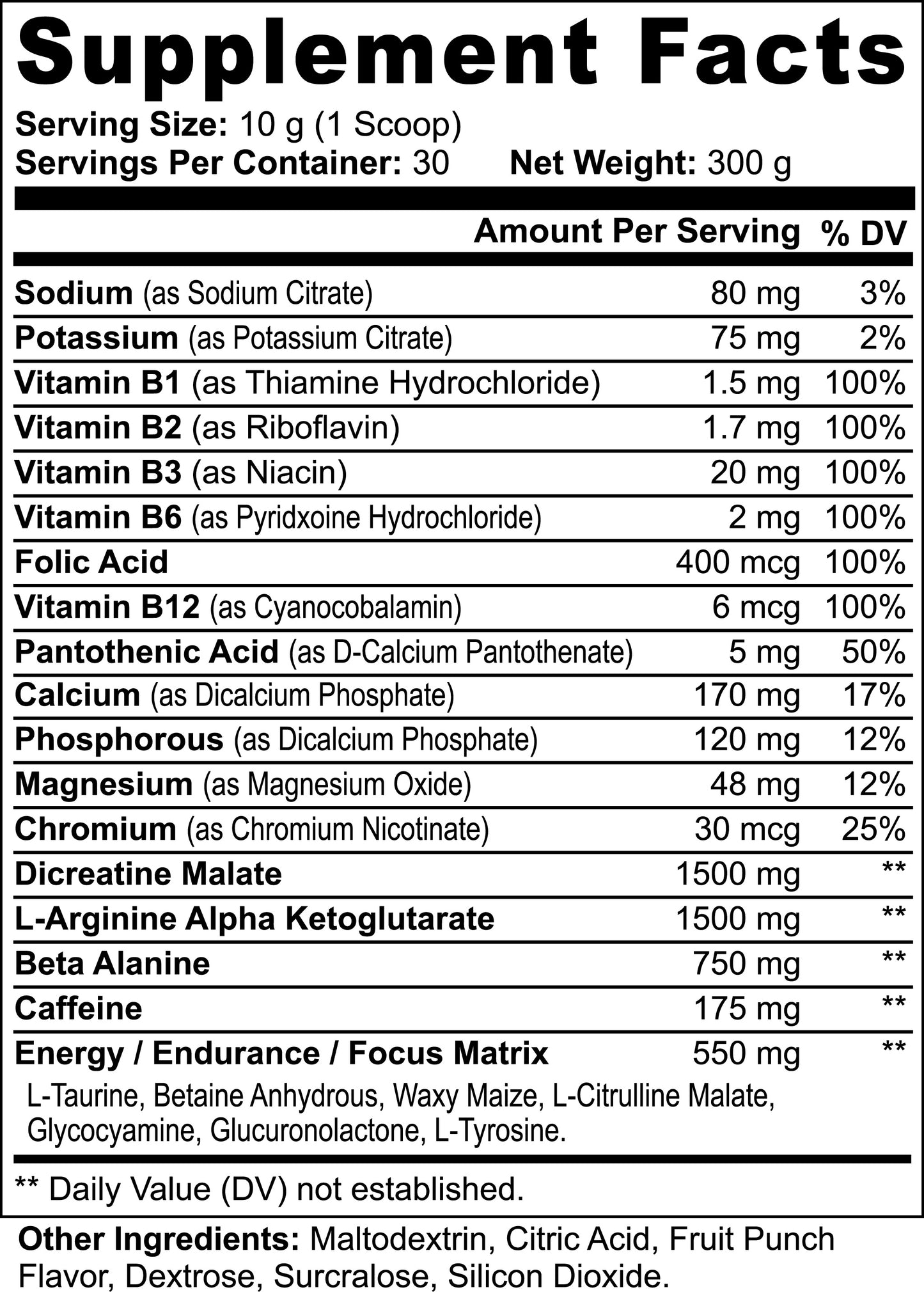 NITRIC SHOCK PRE WORKOUT FRUIT PUNCH