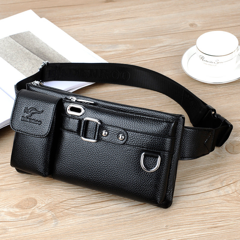 Luxury Brand Waist Bag Men Leather Fanny Pack Chest Bag Male Casual Belt Bags Sling Crossbody Bum Bag Belly Waist Packs Heuptas